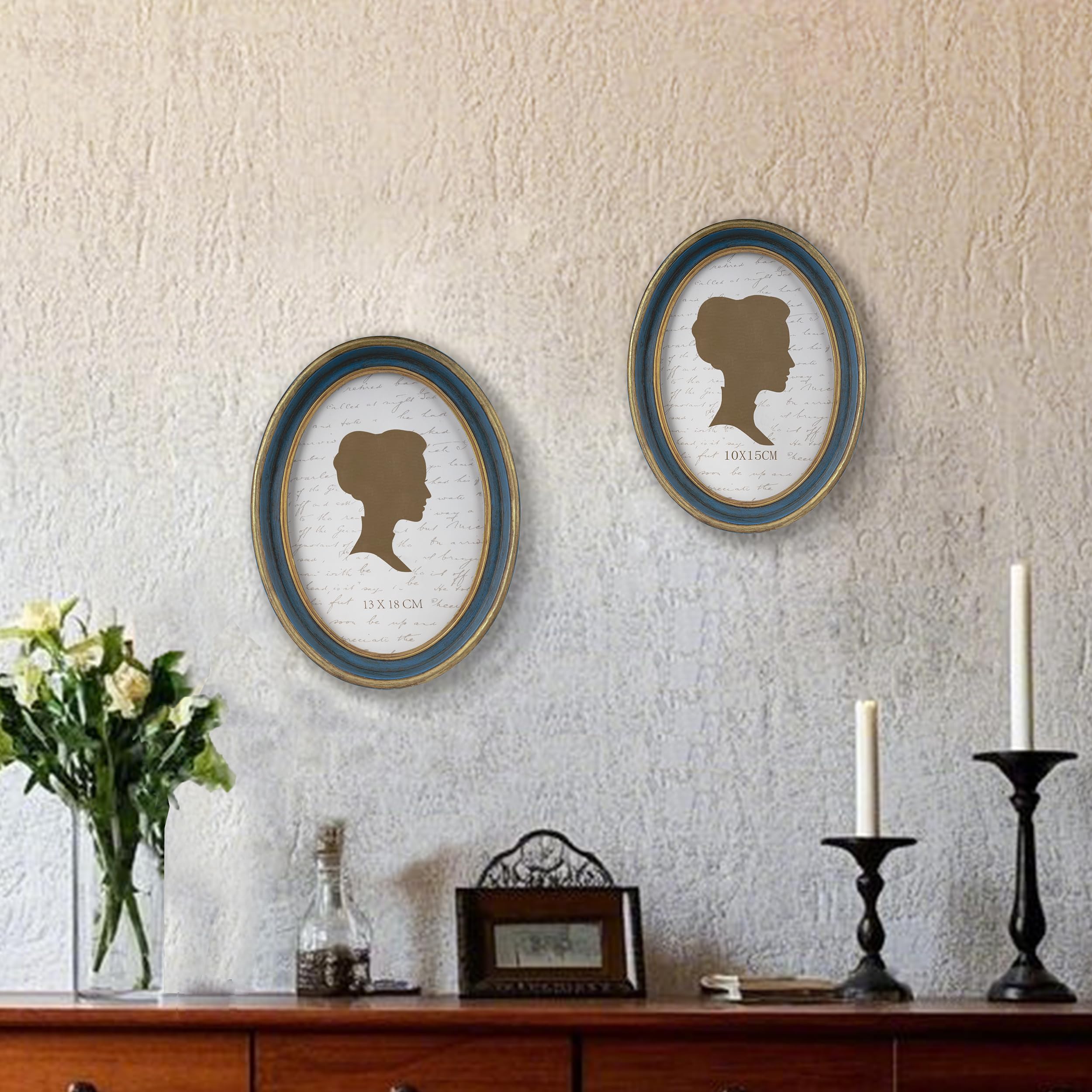 AELS 4x6 Inch Vintage Picture Frame, Elegant Antique Photo Frames with Glass Front, Photo Display, Tabletop Wall Hanging, Gift I